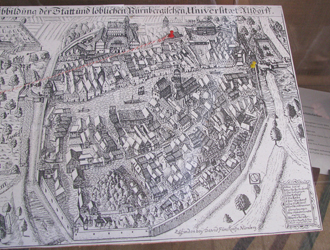 die Grafik zeigt den Plan des mittelalterlichen Altdorf
